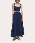 Amren Cutout Linen-Blend Midi Dress