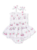 Smocked Bubble w/ Skirt, Baby Golf Carts Pink