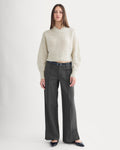 Ponte Wide-Leg Trouser | Heathered Soot