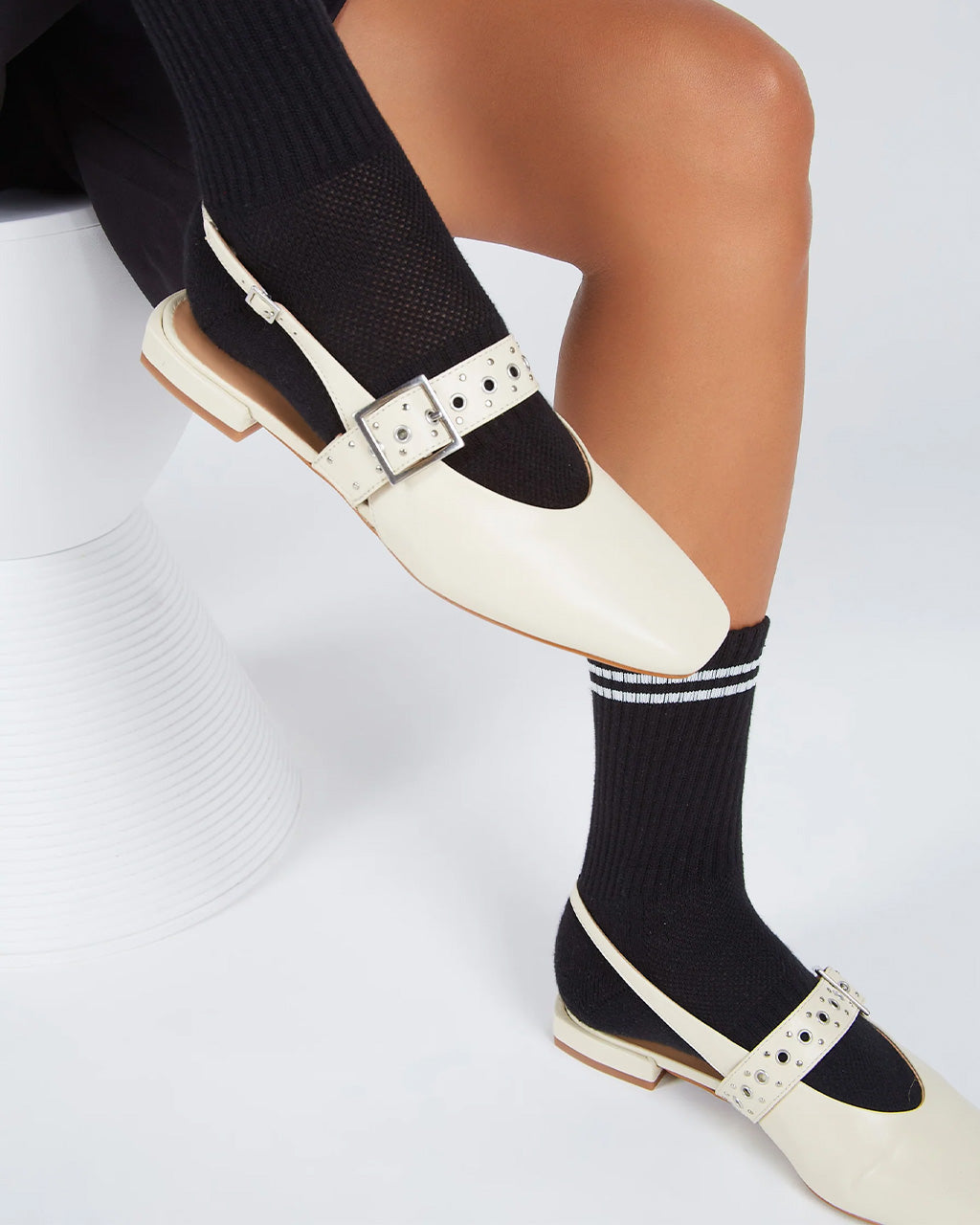 Pearl Slingback Ballet Flat - Creme
