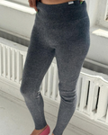 Cashmere Ribbed Leggings - Charcoal