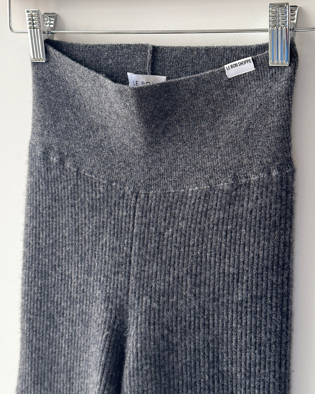 Cashmere Ribbed Leggings - Charcoal