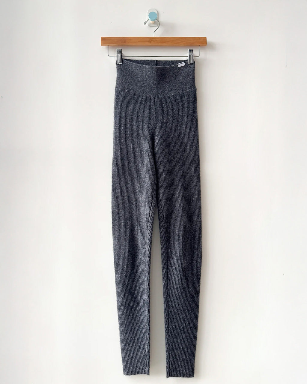 Cashmere Ribbed Leggings - Charcoal