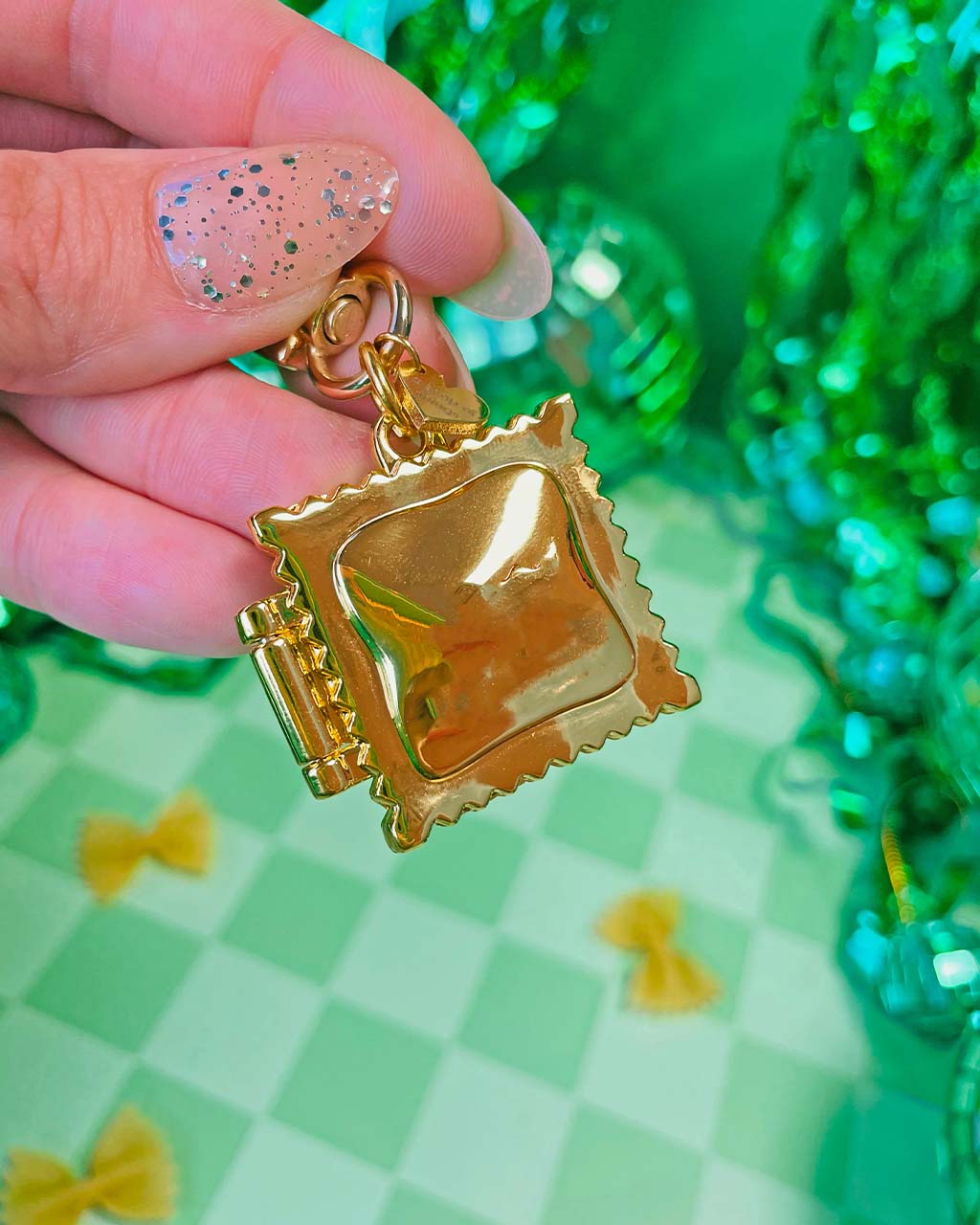 Ravioli Locket Keychain