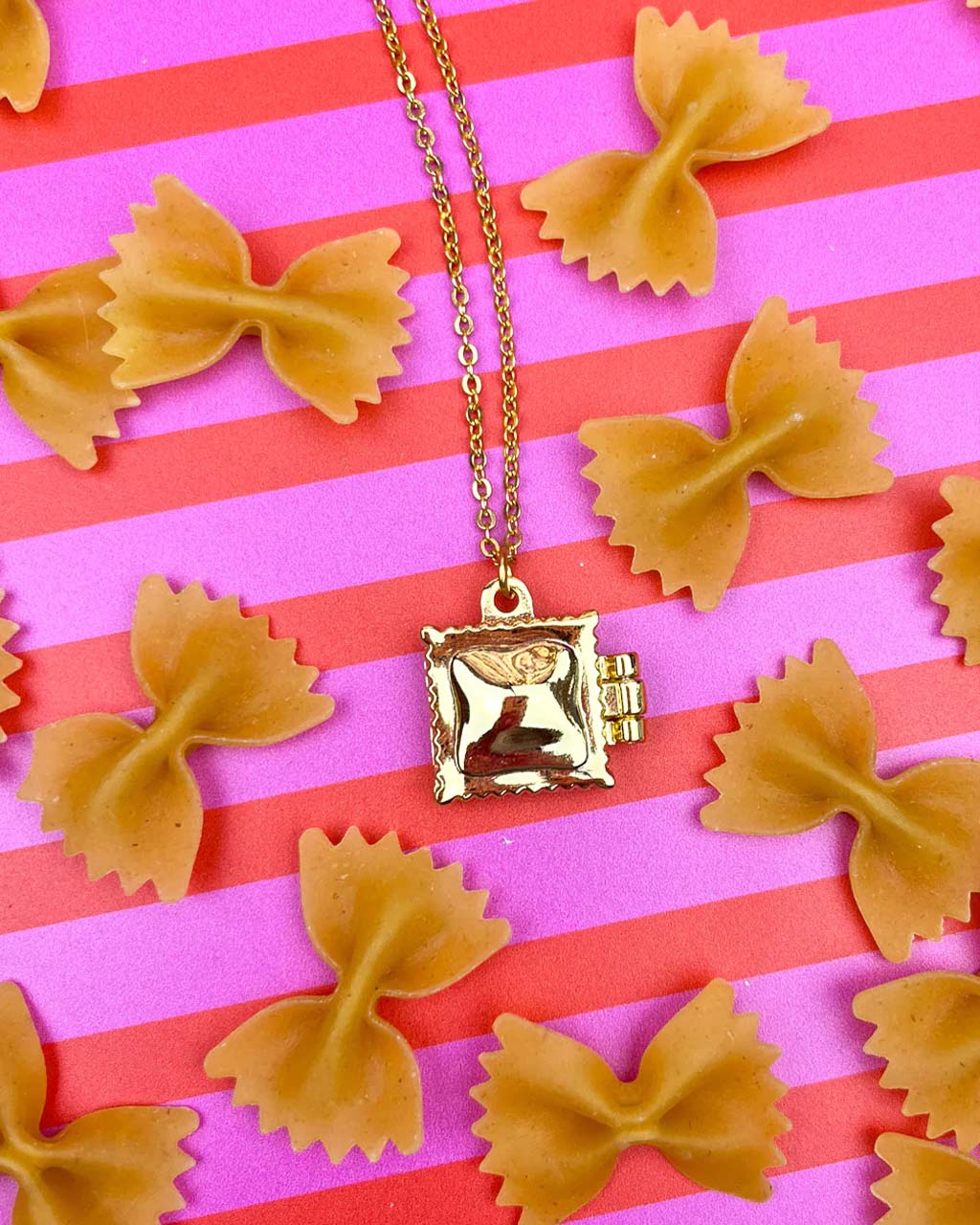 Ravioli Locket Necklace