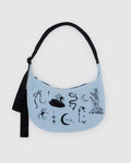 Medium Nylon Crescent Bag - Embroidered Ballet Icons