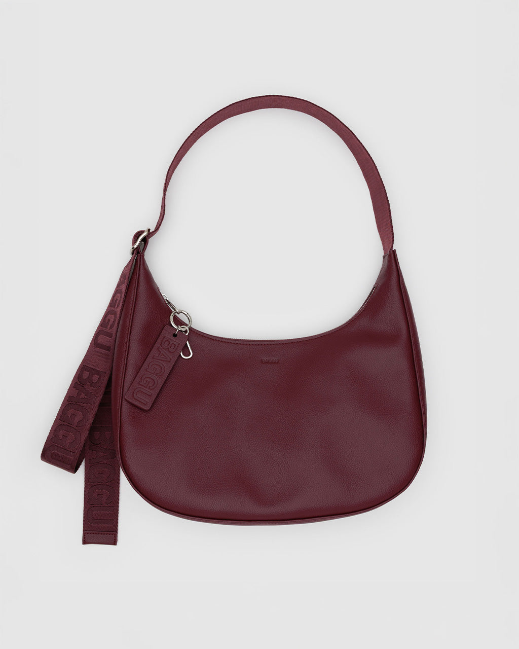 Medium Recycled Leather Crescent Bag - Mahogany