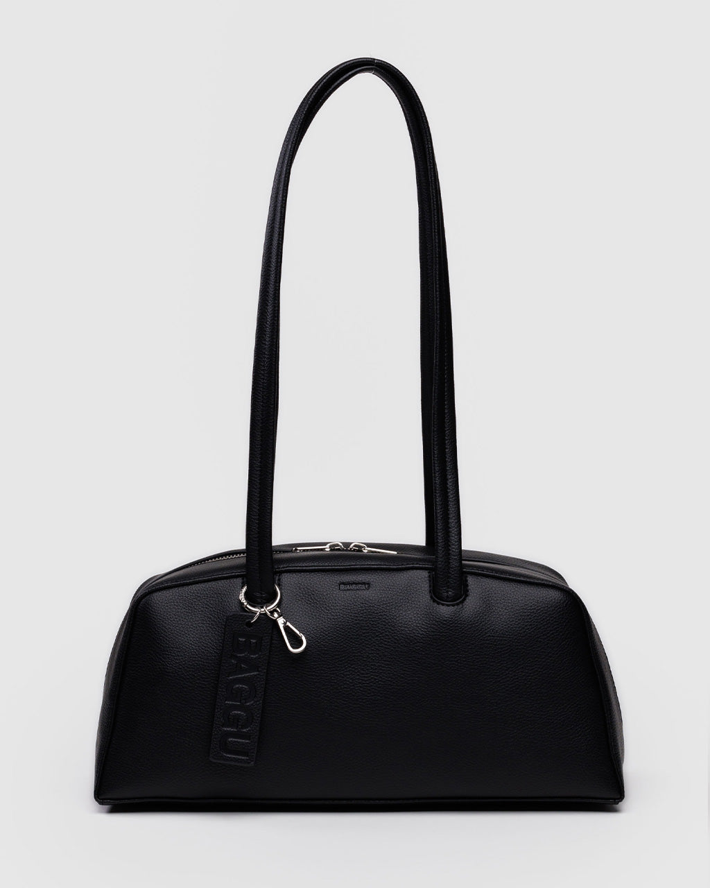 Recycled Leather Bowler Bag - Black