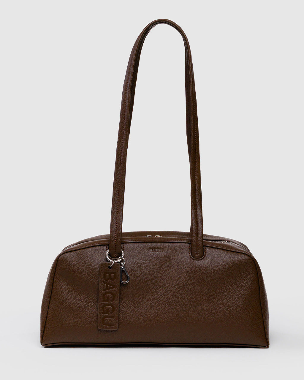 Recycled Leather Bowler Bag - Brown