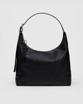 Recycled Leather Shoulder Bag - Black
