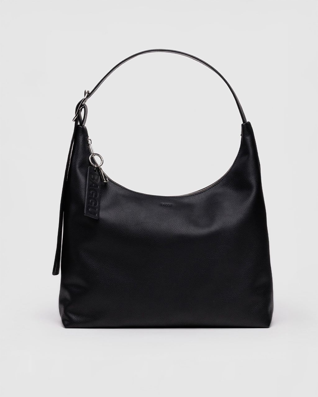 Recycled Leather Shoulder Bag - Black