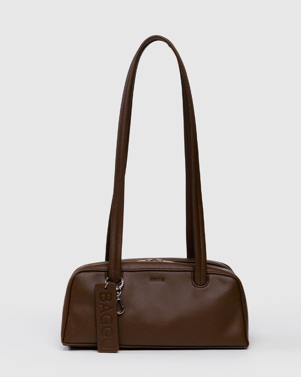Small Recycled Leather Bowler Bag - Brown