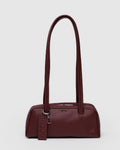 Small Recycled Leather Bowler Bag - Mahogany