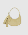 Small Recycled Leather Crescent Bag - Straw