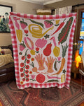 Cutie Fruity Garden Knit Blanket - Berry