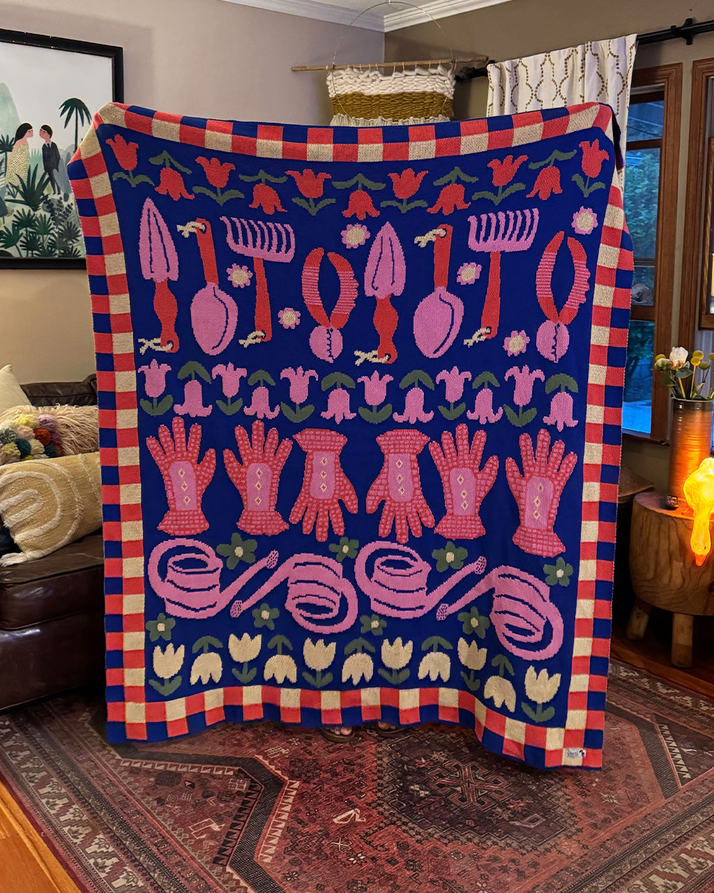 Garden Day Knit Blanket - Green Thumb