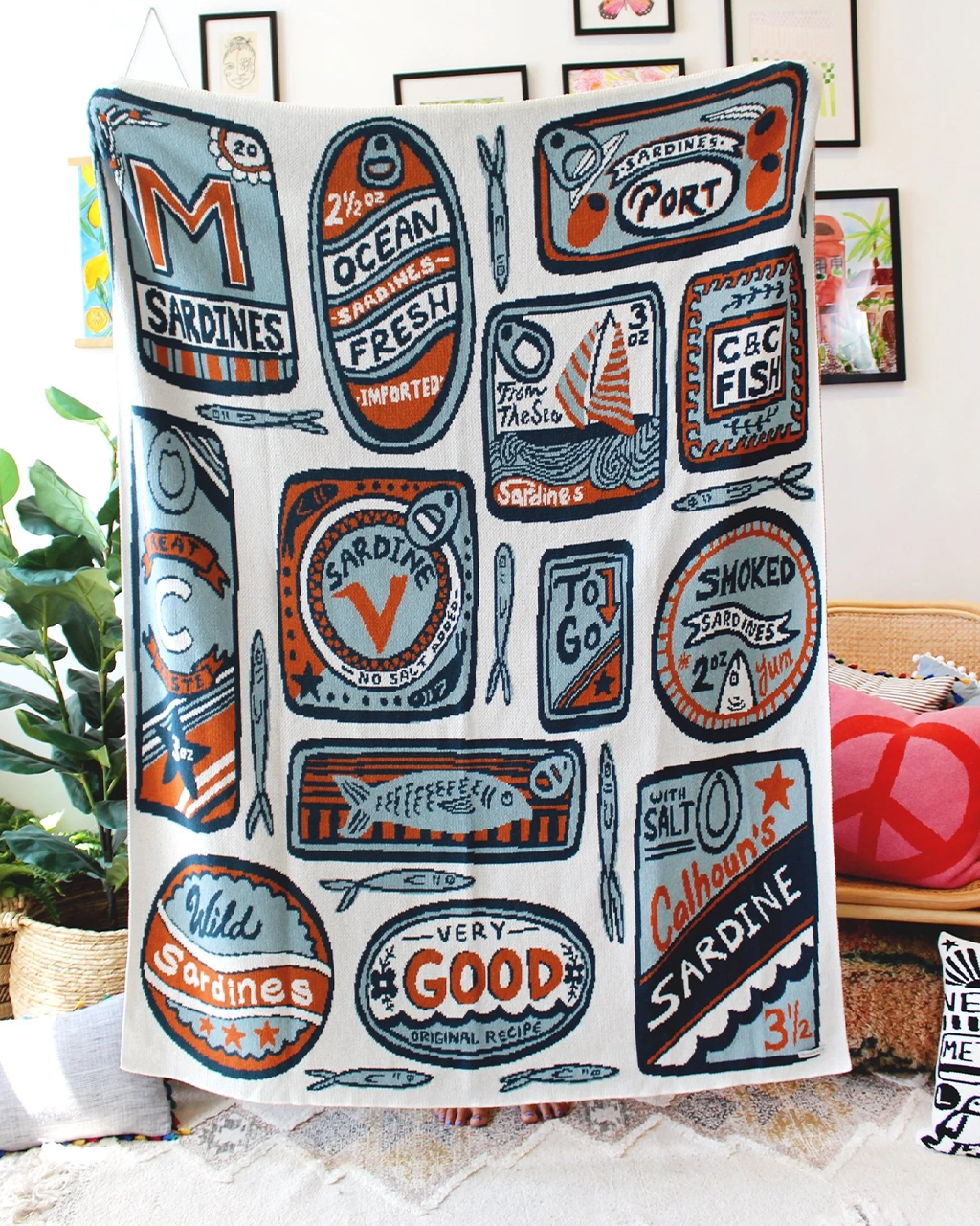 Sardines Knit Blanket - Atlantic