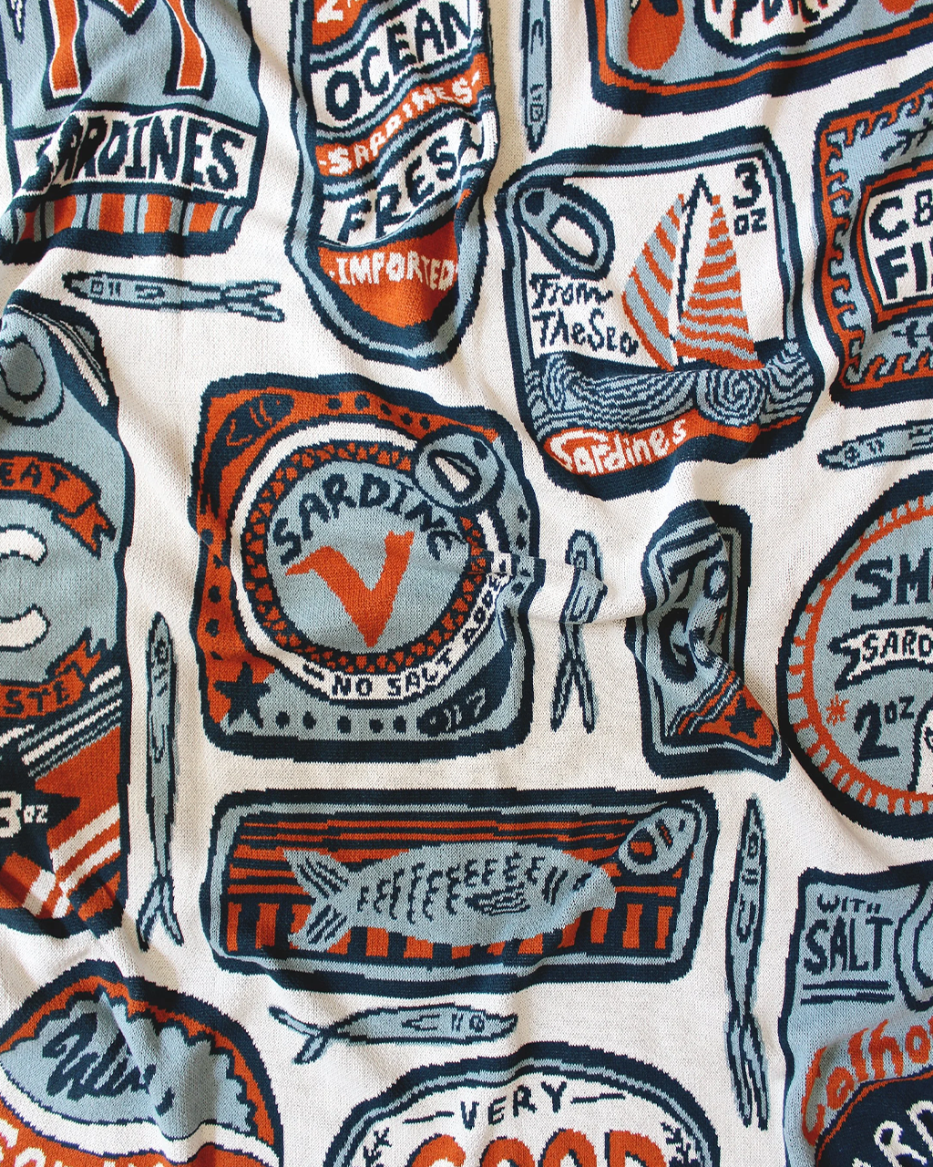 Sardines Knit Blanket - Atlantic