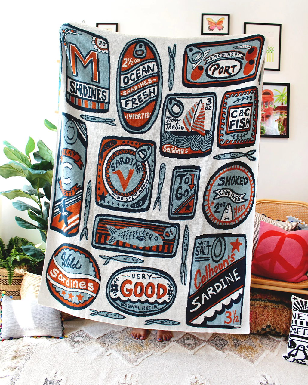Sardines Knit Blanket - Atlantic