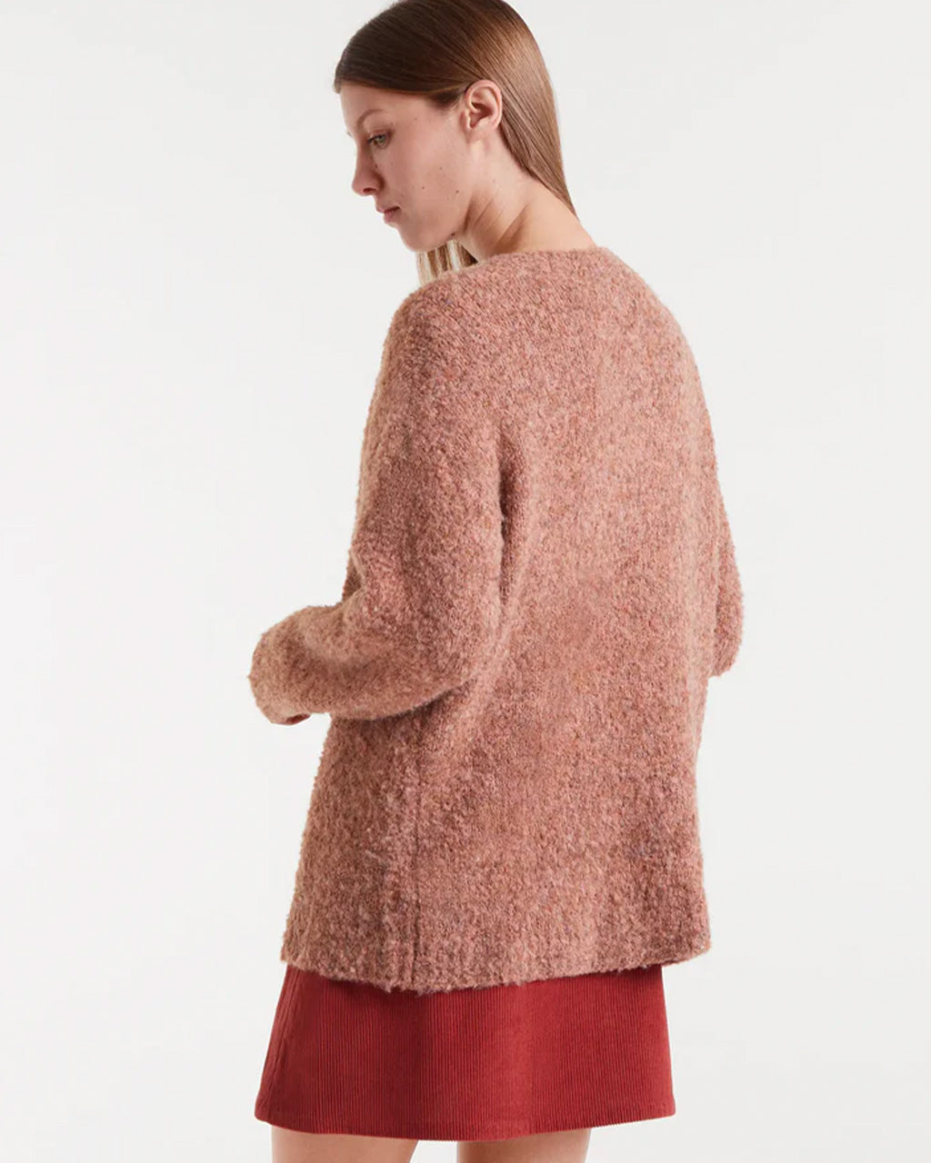 Long Camel Textured Coatigan