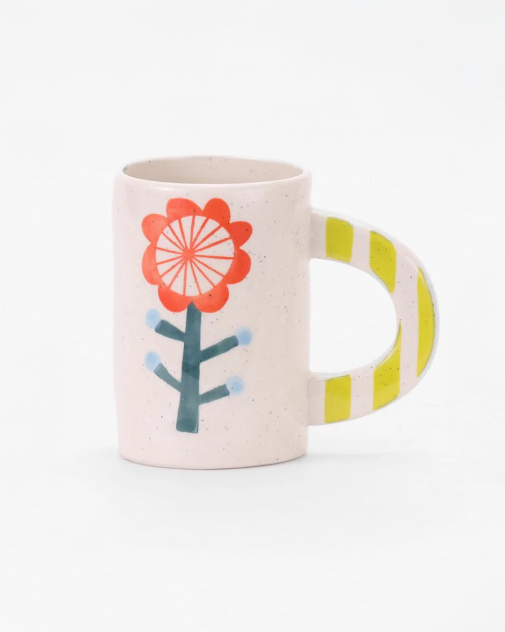Ceramic Coffee Mug - Red Wheel Flower