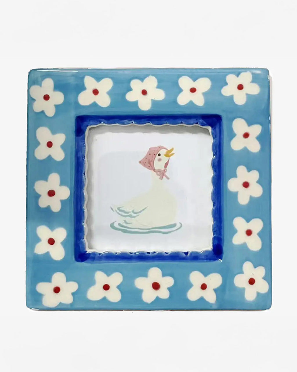 Ceramic Photo Frame - Blue Flowers