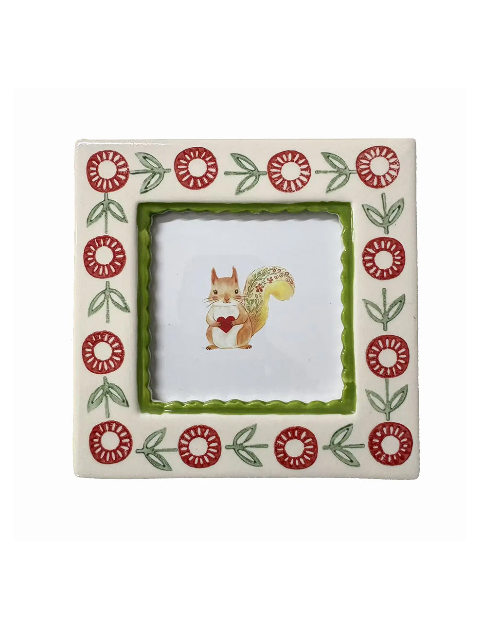 Ceramic Photo Frame - Green Flowers