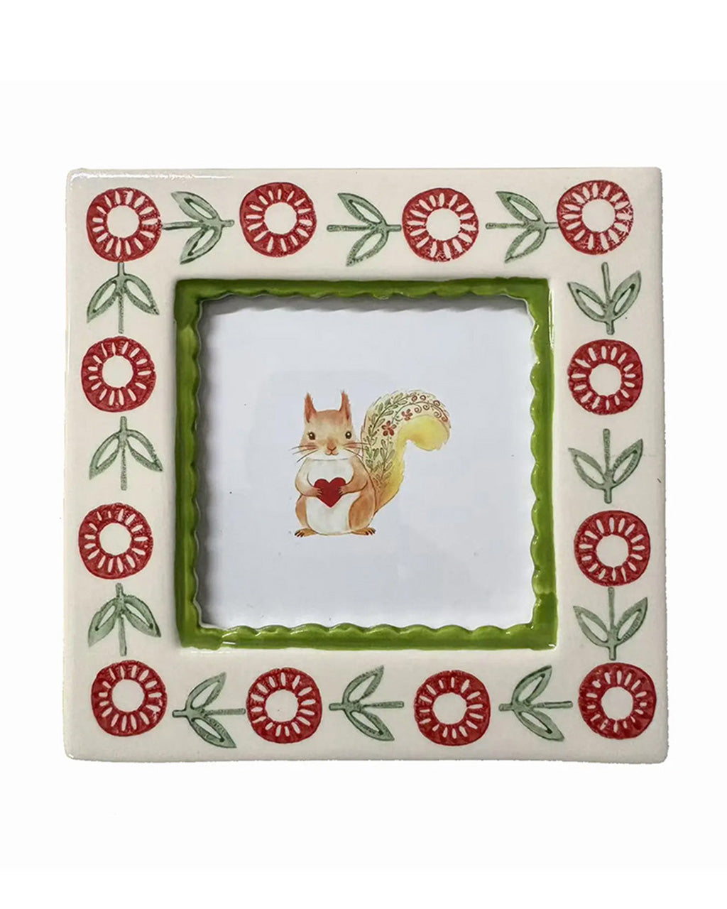 Ceramic Photo Frame - Green Flowers