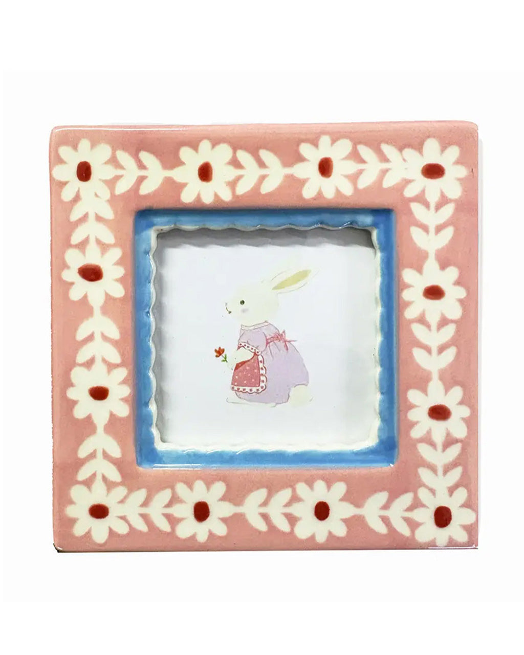 Ceramic Photo Frame - Pink Flowers
