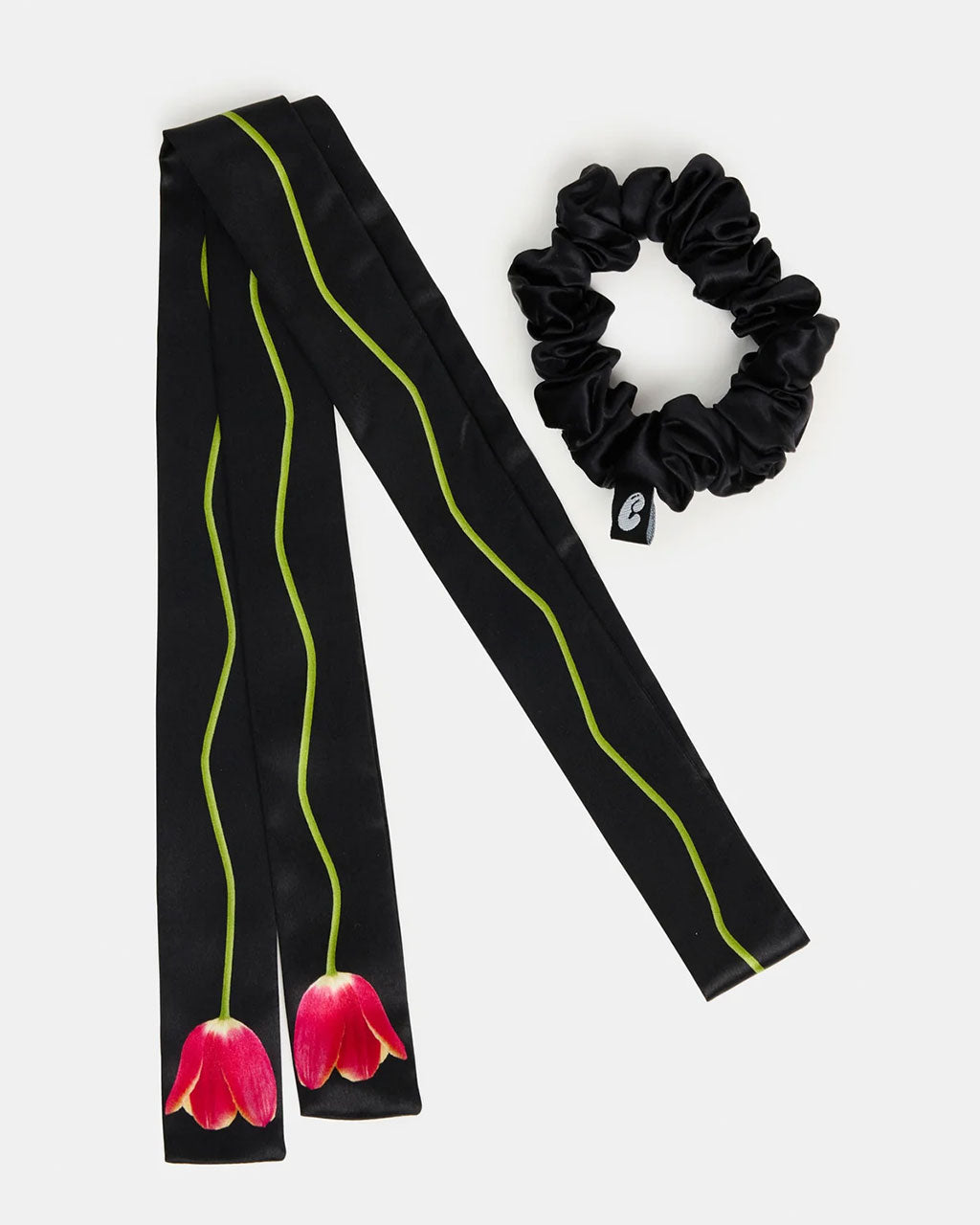 Silk Tie Scrunchie - Tulip