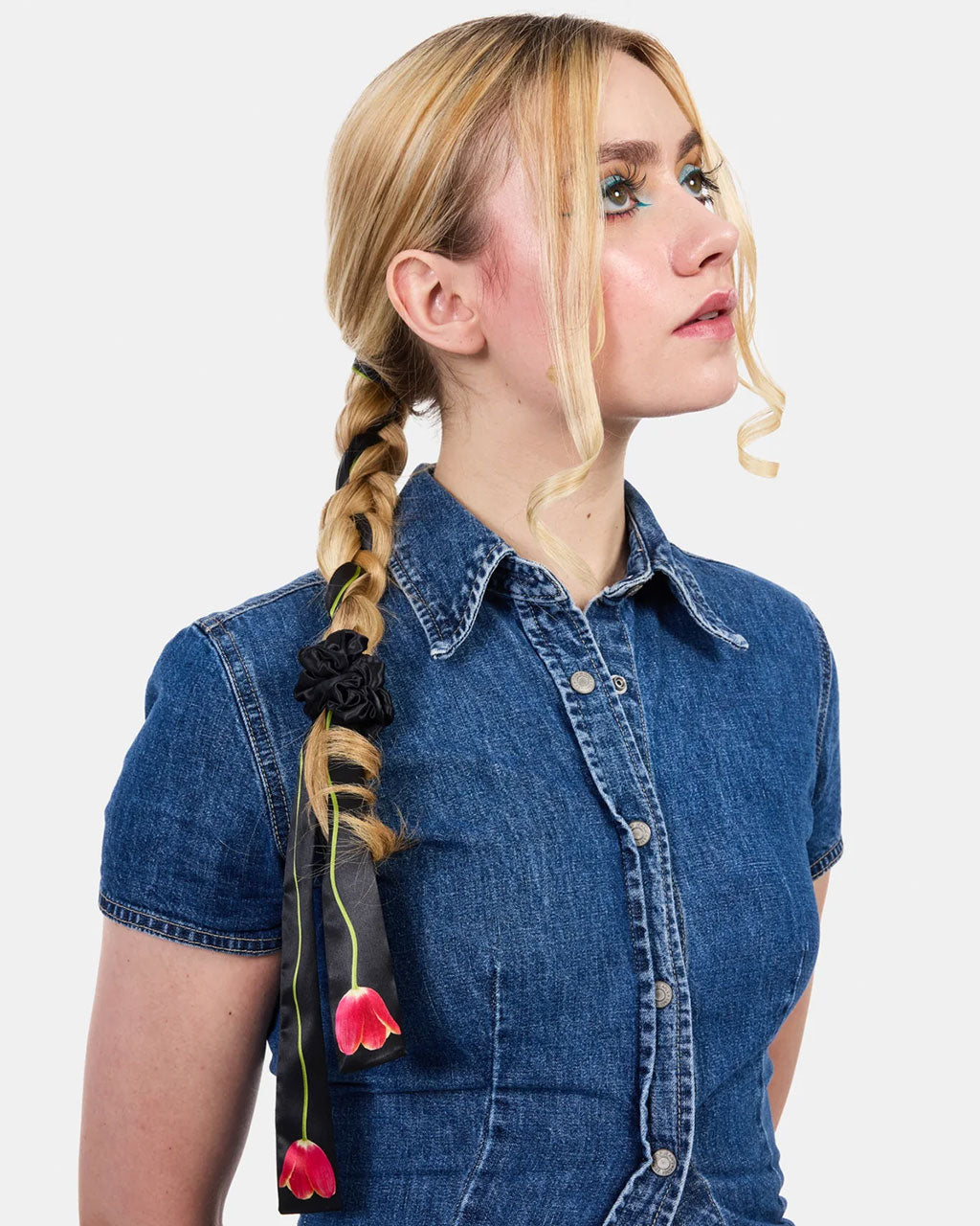 Silk Tie Scrunchie - Tulip