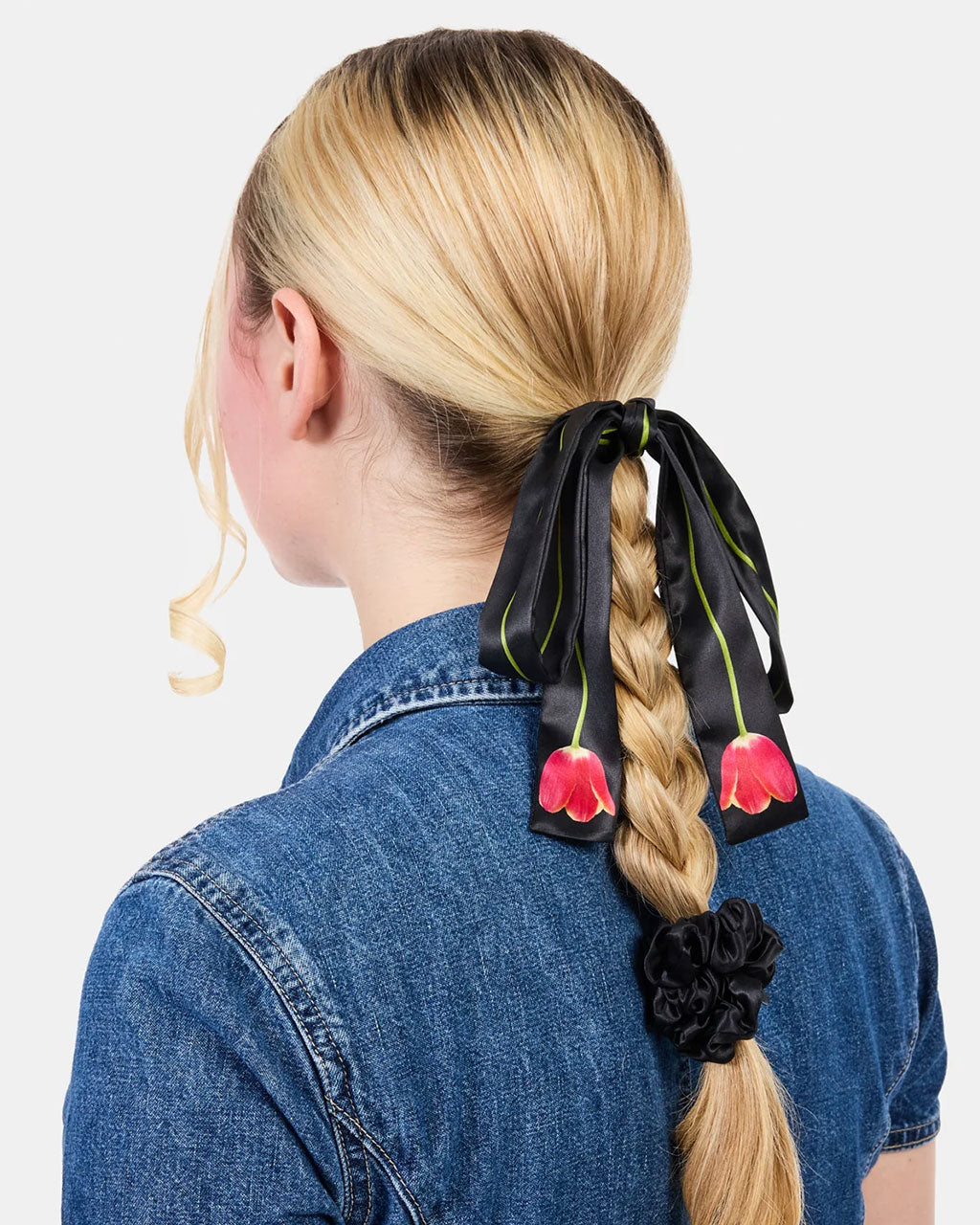 Silk Tie Scrunchie - Tulip
