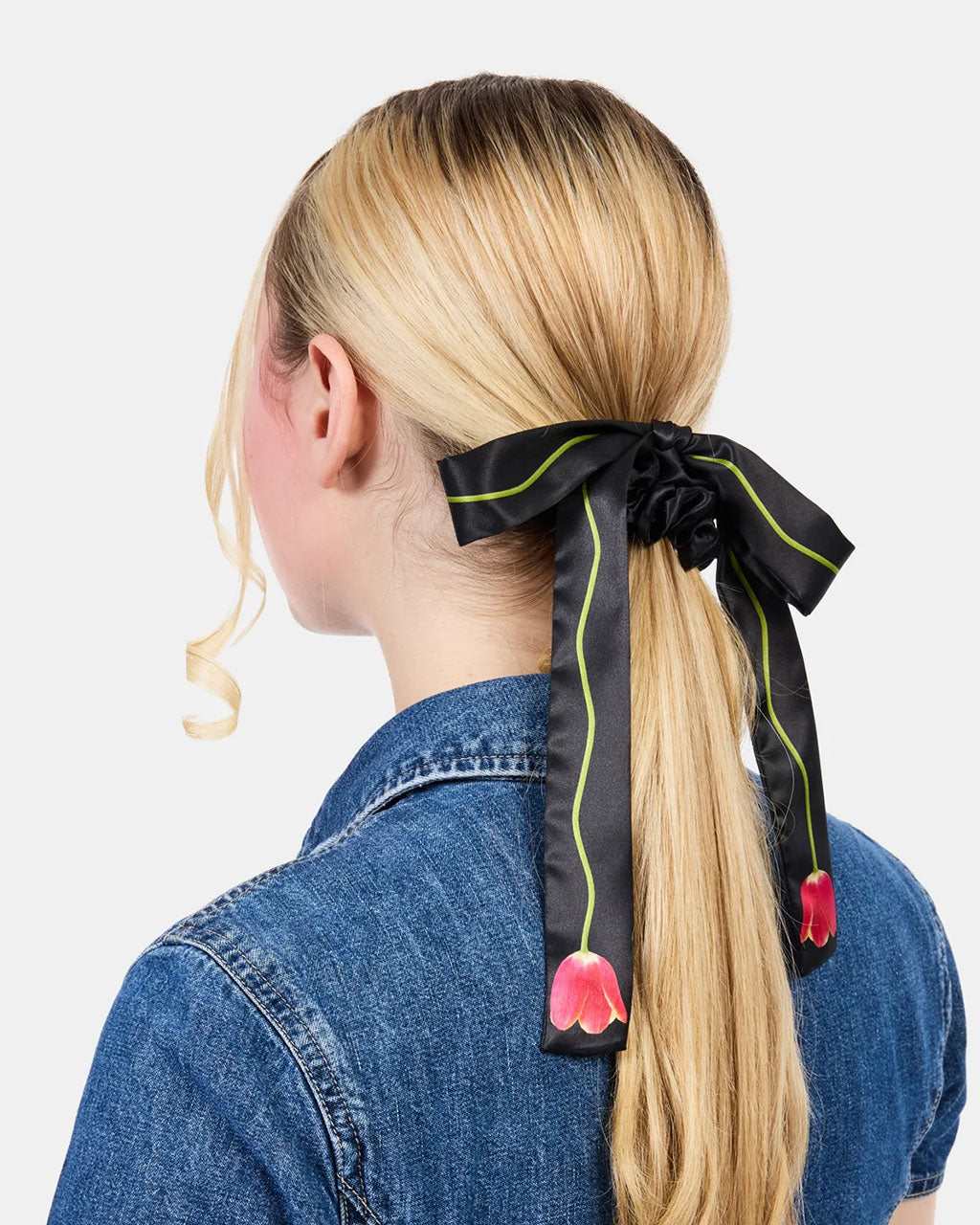 Silk Tie Scrunchie - Tulip