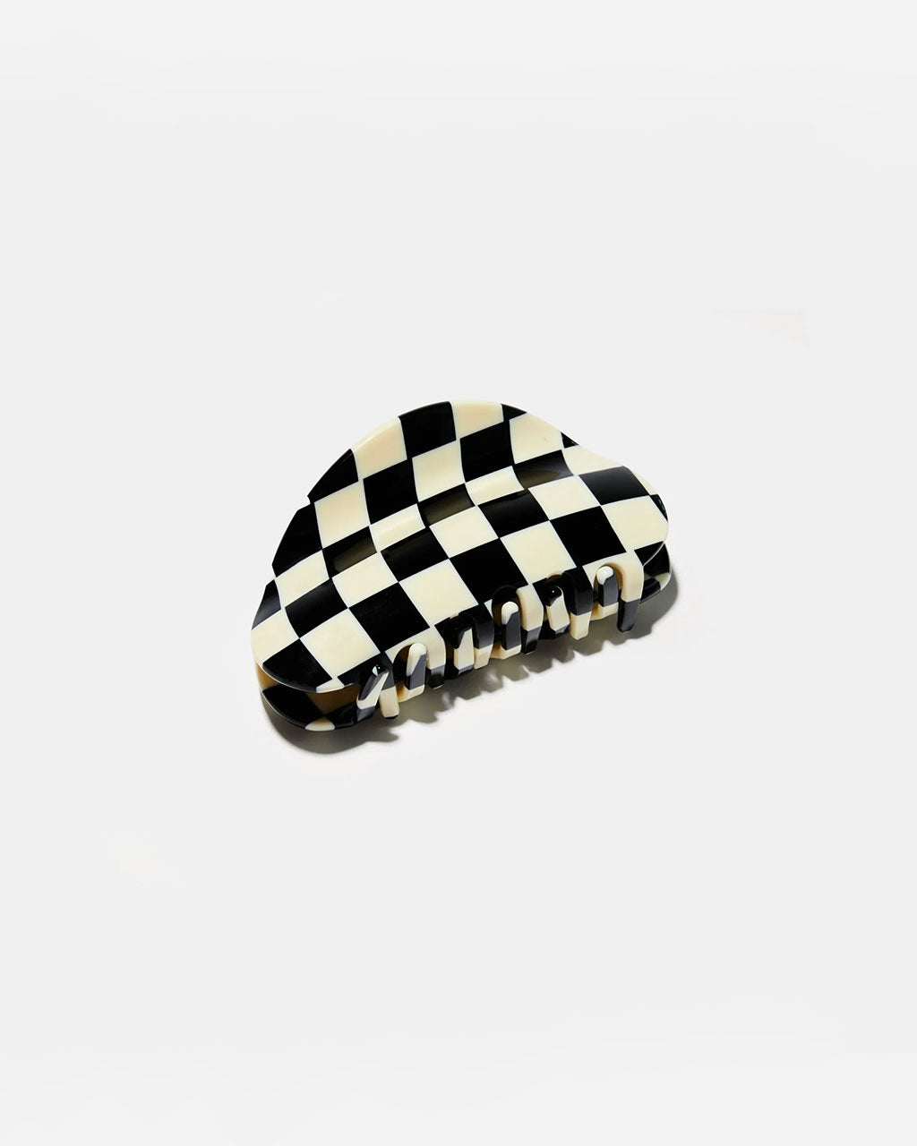 Checker Claw Clip - Black + White