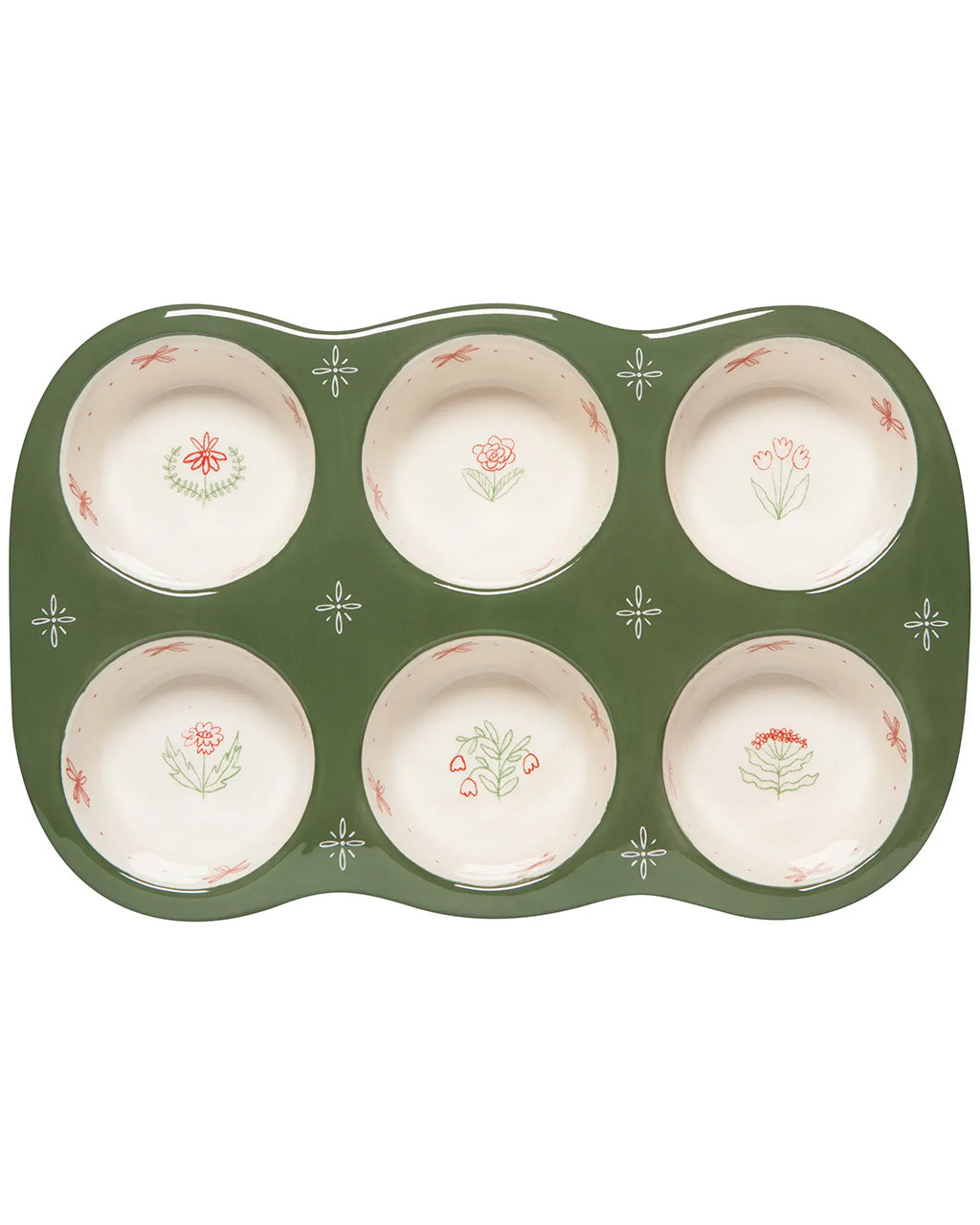 Camellia Stoneware Muffin Pan