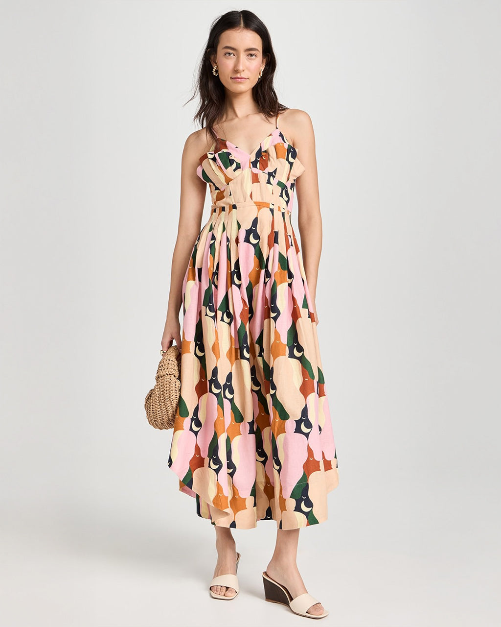 The Kiss Multicolor Sleeveless Midi Dress