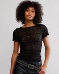 Angelina Lace Tee - Black
