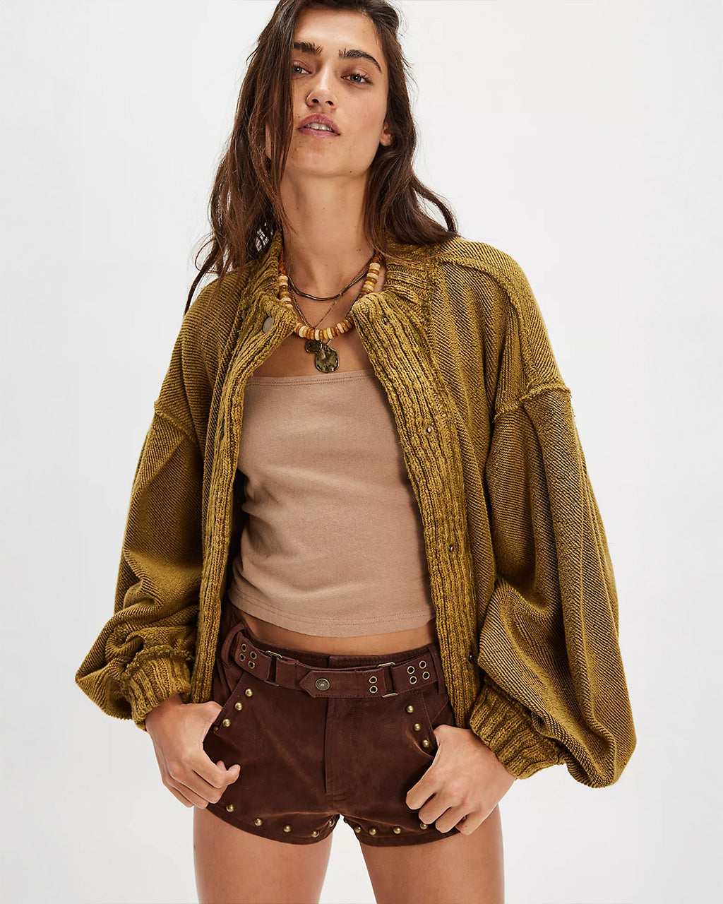 We The Free Cute In This Cardi - Fir Green