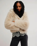 Louder Please Hooded Faux Fur Jacket - Ivory