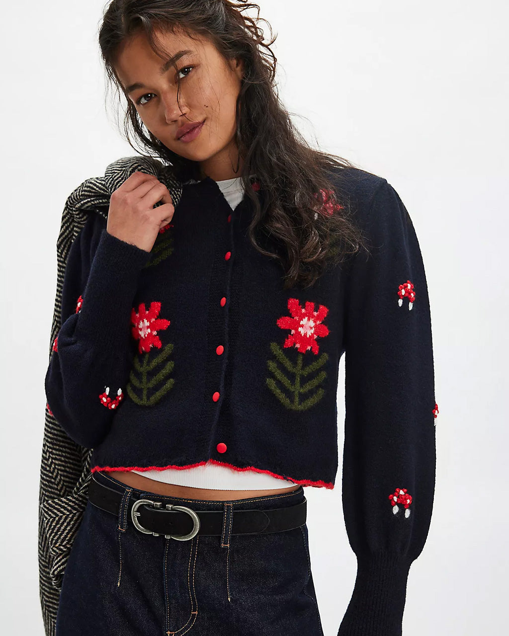 Nonna Knit Cardigan - Midnight Bloom Combo