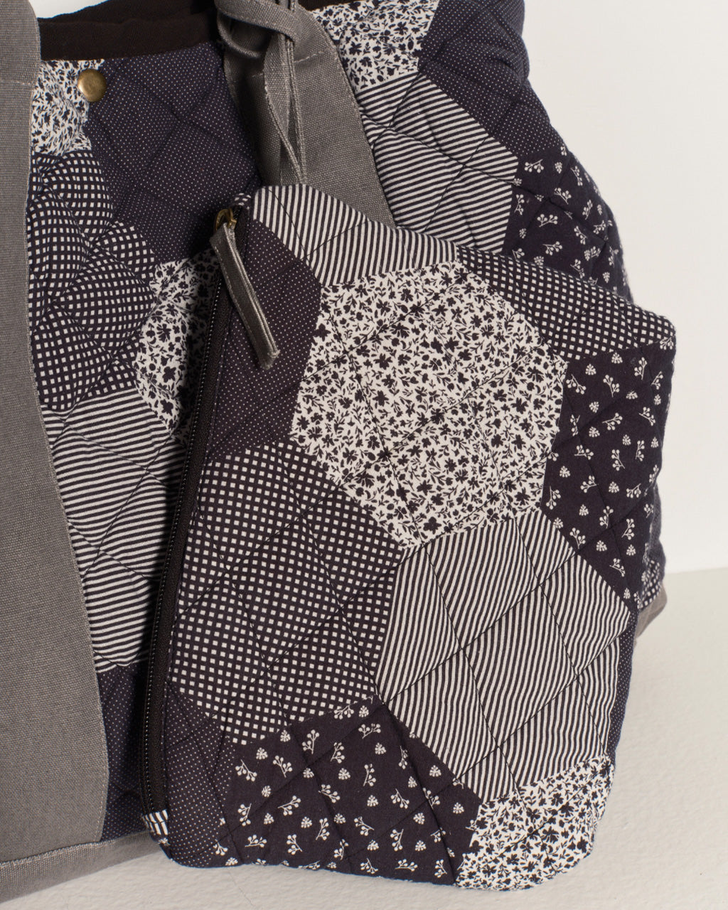 Pippa Patchwork Tote - Blue Combo