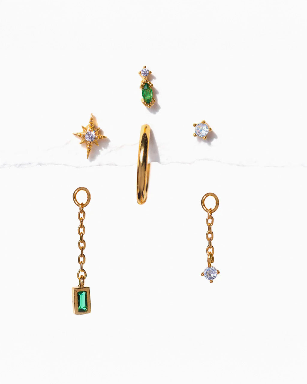 Emerald Dreamscape Earring Set
