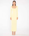 Lemon Yellow Square Neck Maxi Dress