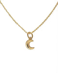 Magic Charm Puffy Moon Necklace - Gold