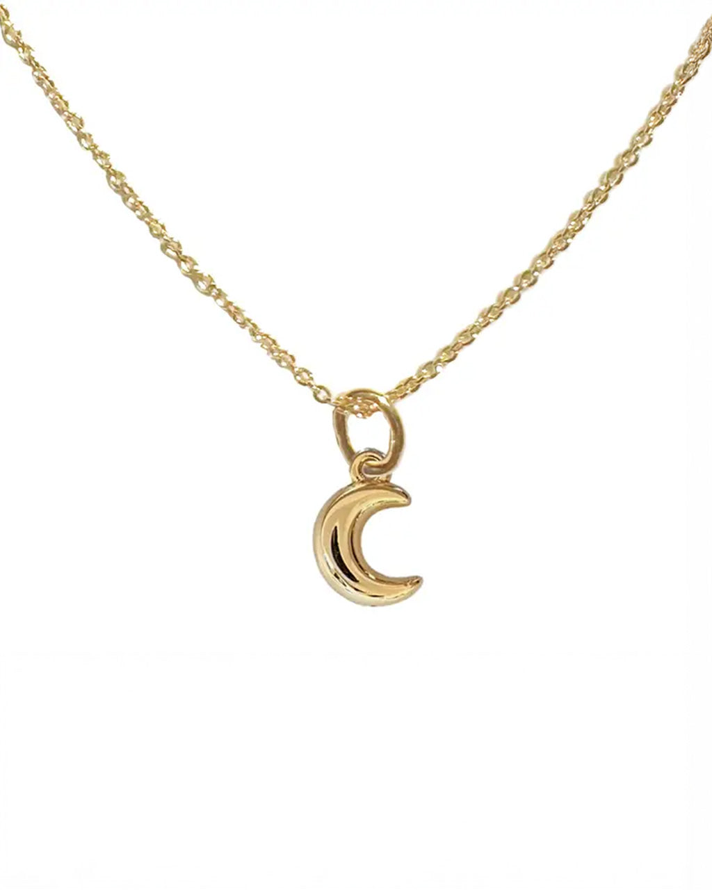 Magic Charm Puffy Moon Necklace - Gold
