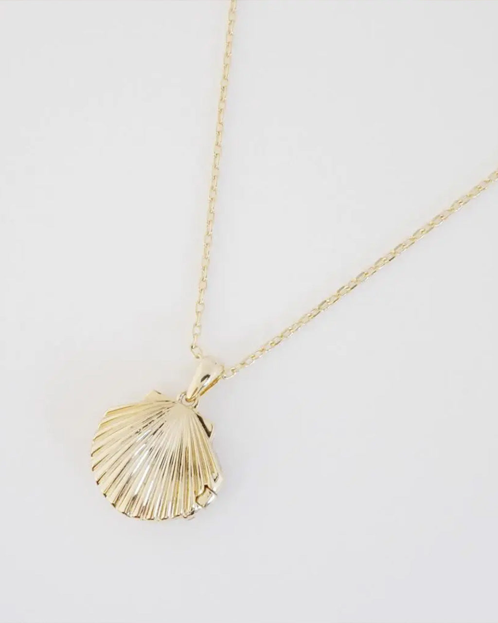 Shell Locket Necklace - Gold