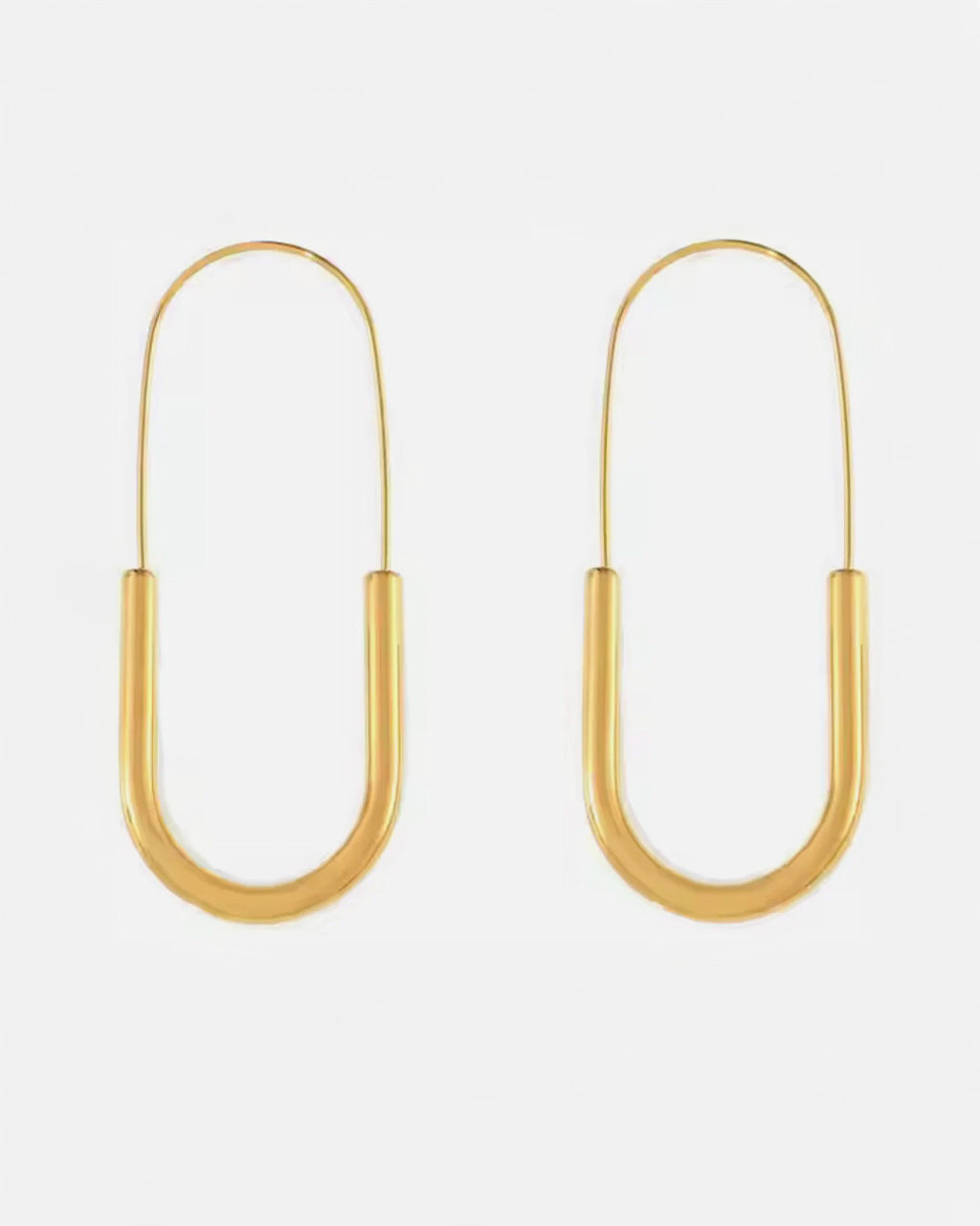 Paperclip Hoop Earrings - Gold