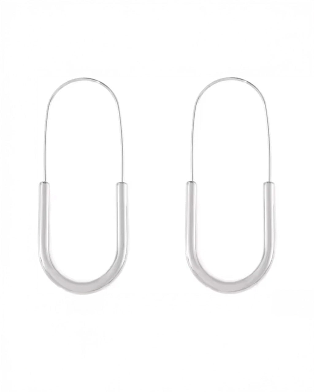 Paperclip Hoop Earrings - Silver
