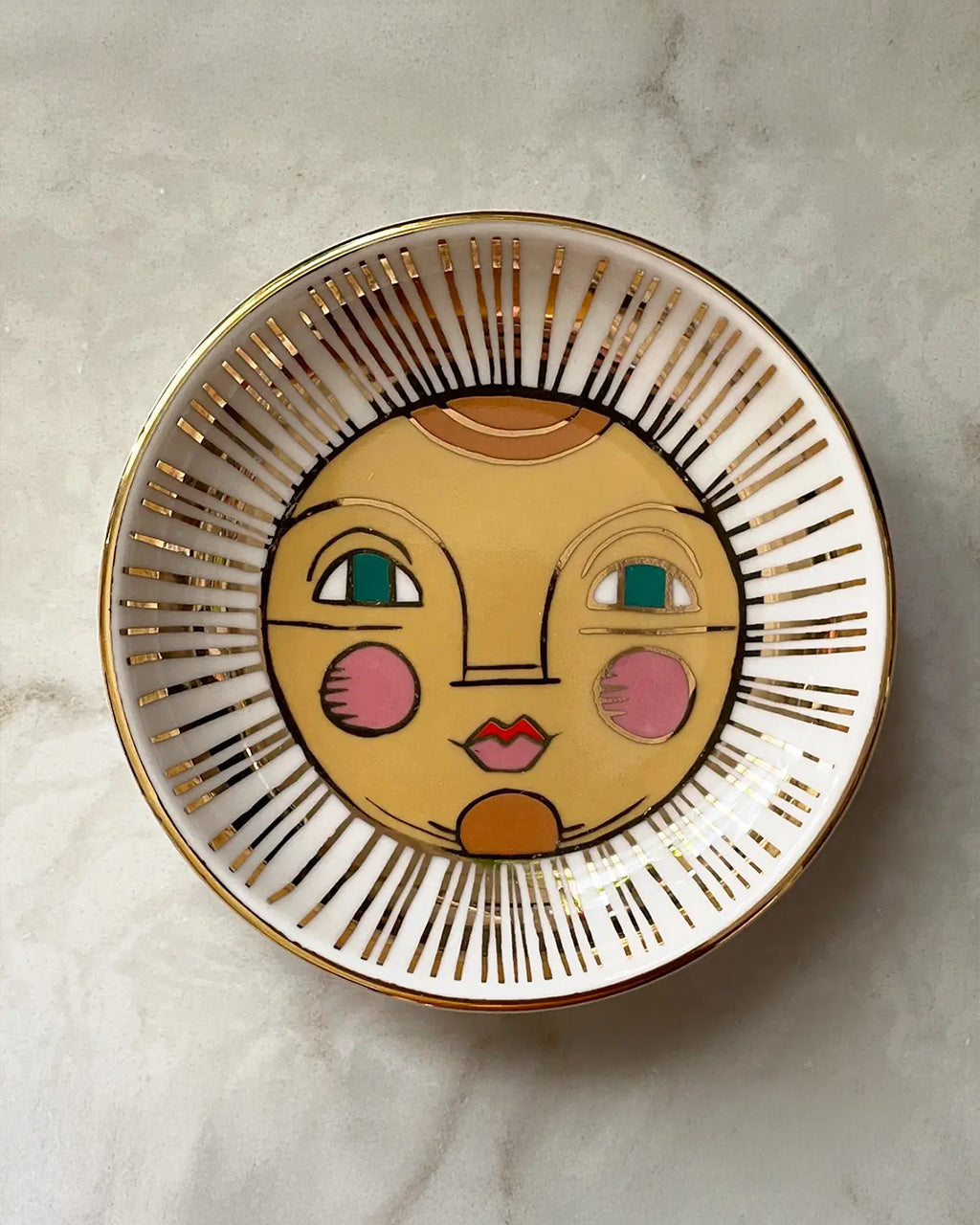 Sun Porcelain Trinket Dish