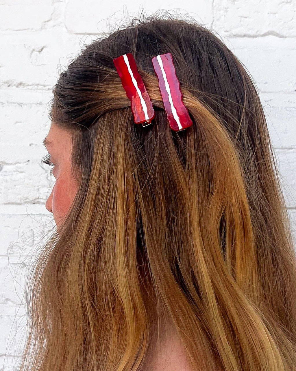 Bacon Alligator Hair Clip Set